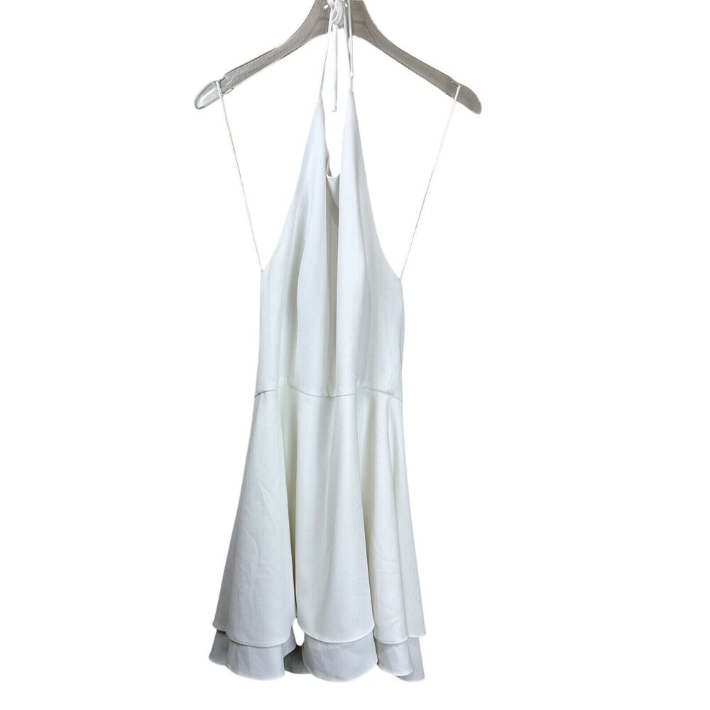 Alice Olivia Dress Women‎ 10 White Halter Layered Wedding Party Cocktail